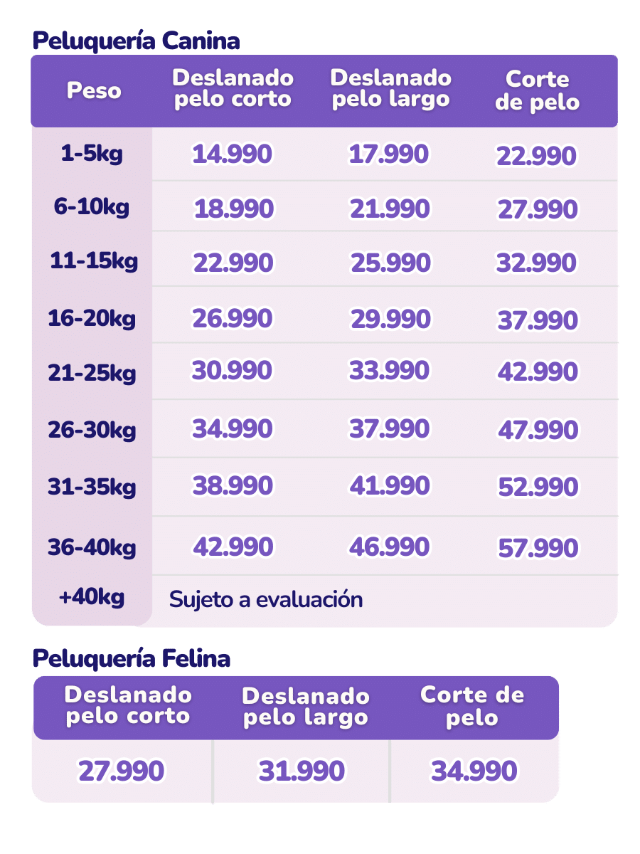 Precios Peluquería